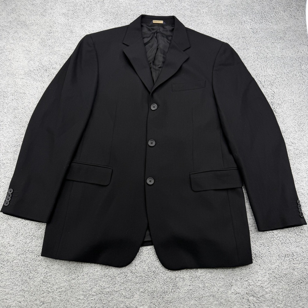 Banana Republic Blazer Mens 44R Black Modern Fit Wool Italy Made Sport Coat
